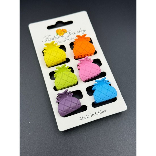 6 LI RENKLİ ANANAS MODEL MANDAL TOKA