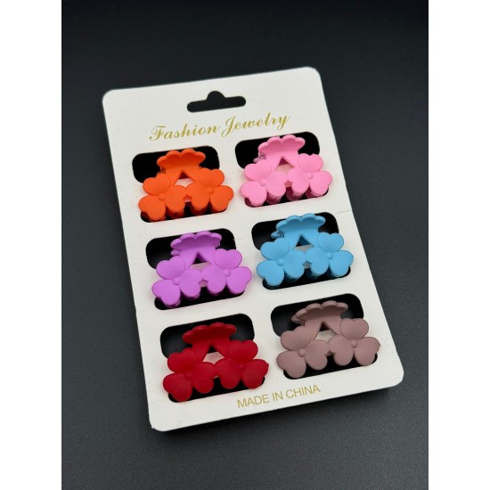 6 LI RENKLİ ÇİÇEK MODEL MANDAL TOKA