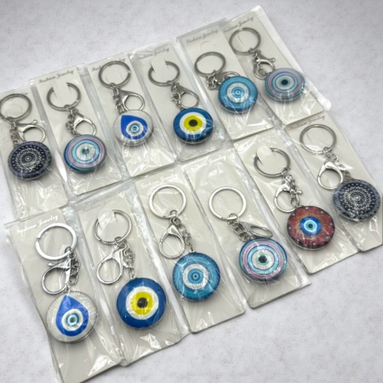 12 Lİ KARIŞIK CAM MODEL ANAHTARLIK