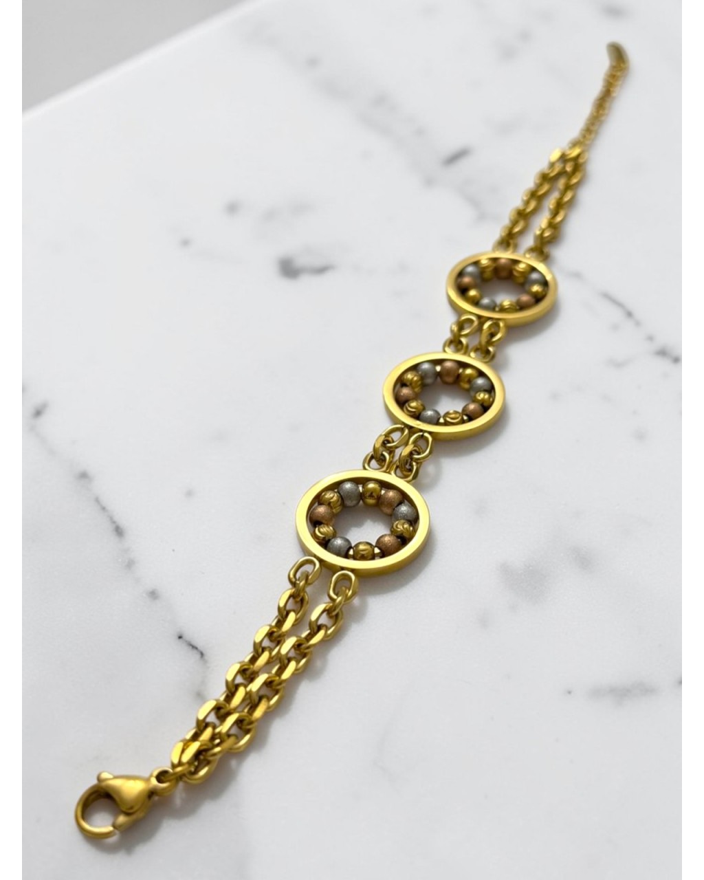 ÜÇLÜ TOP ZİNCİR ÇELİK BİLEKLİK