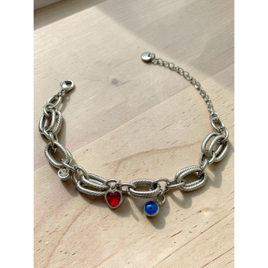 KALPLİ NAZARLI ZİNCİR BİLEKLİK