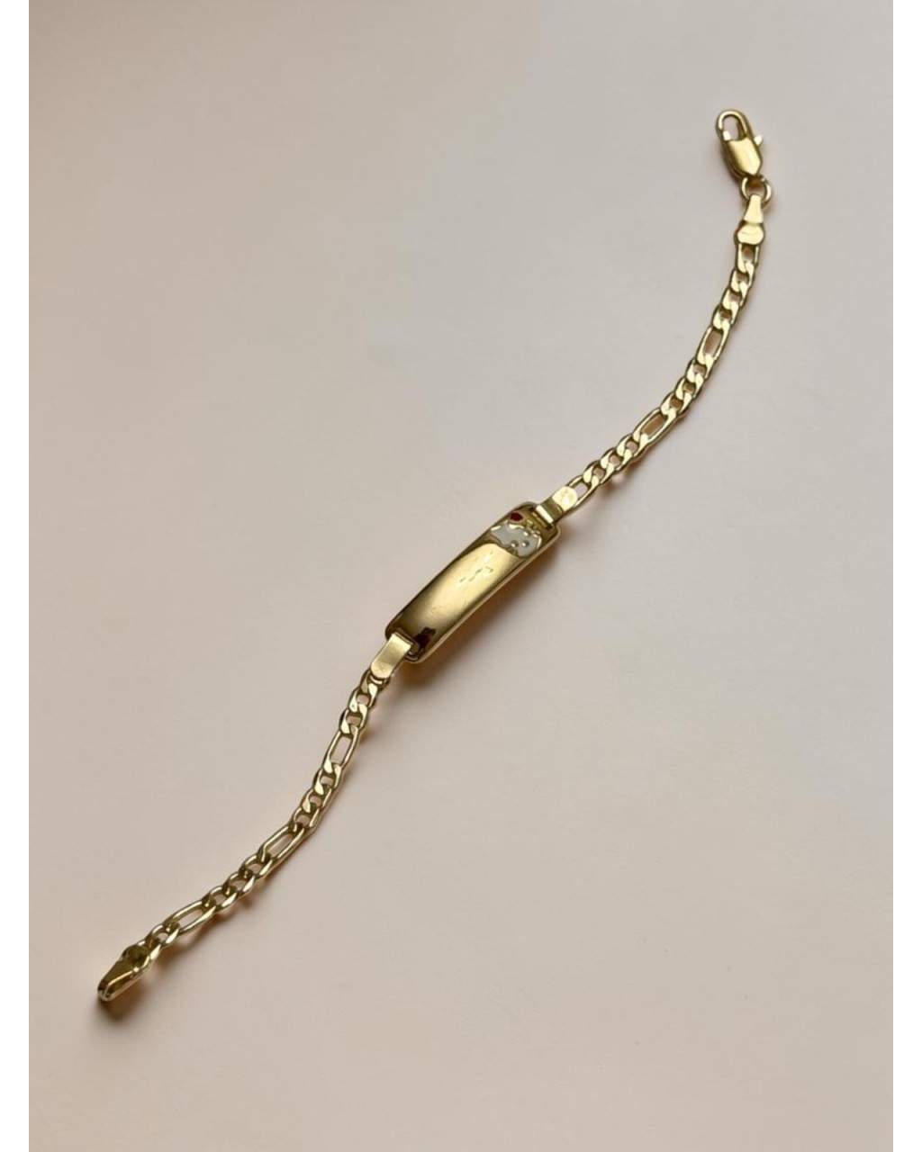 İSİM YAZILABİLİR GOLD RENK BOMBELİ HELLO KİTTY MODEL 14K ALTIN KAPLAMA ÇOCUK KÜNYESİ