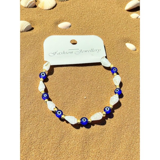 KOYU MAVİ RENK DENİZ KABUĞU BİLEKLİK