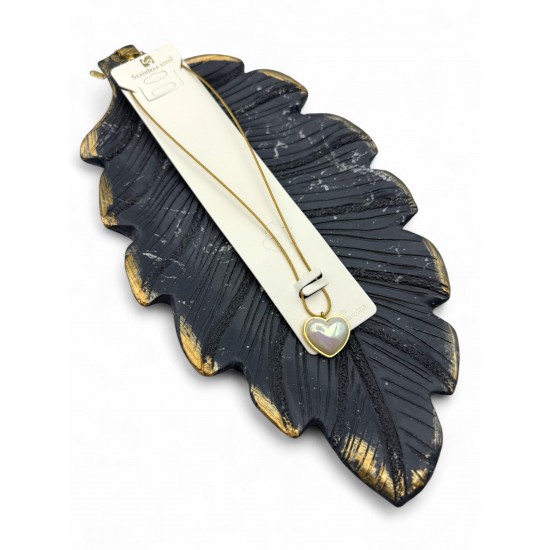 KALP MODEL ÇELİK HALAT KARARMAZ KOLYE