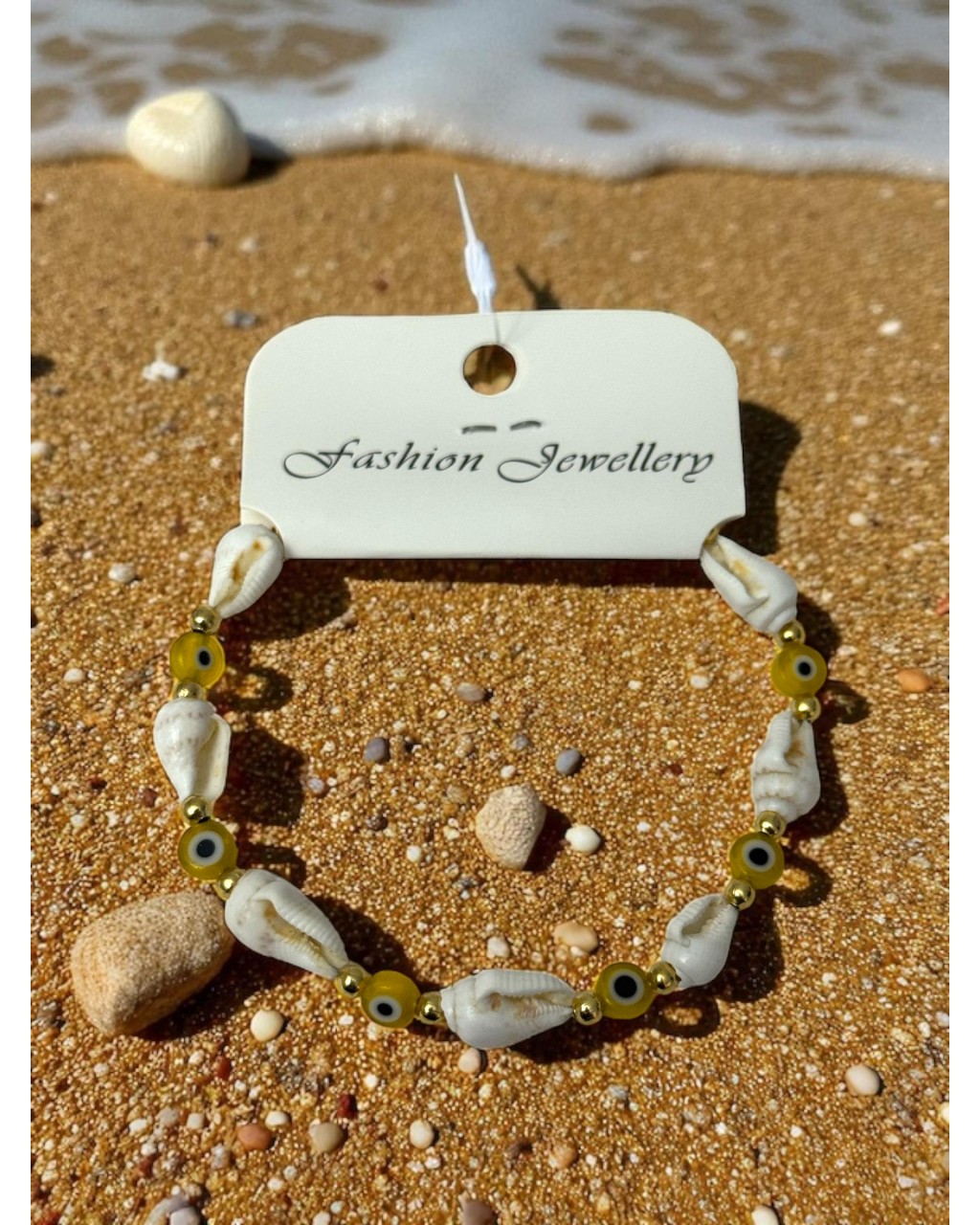 SARI RENK DENİZ KABUĞU BİLEKLİK