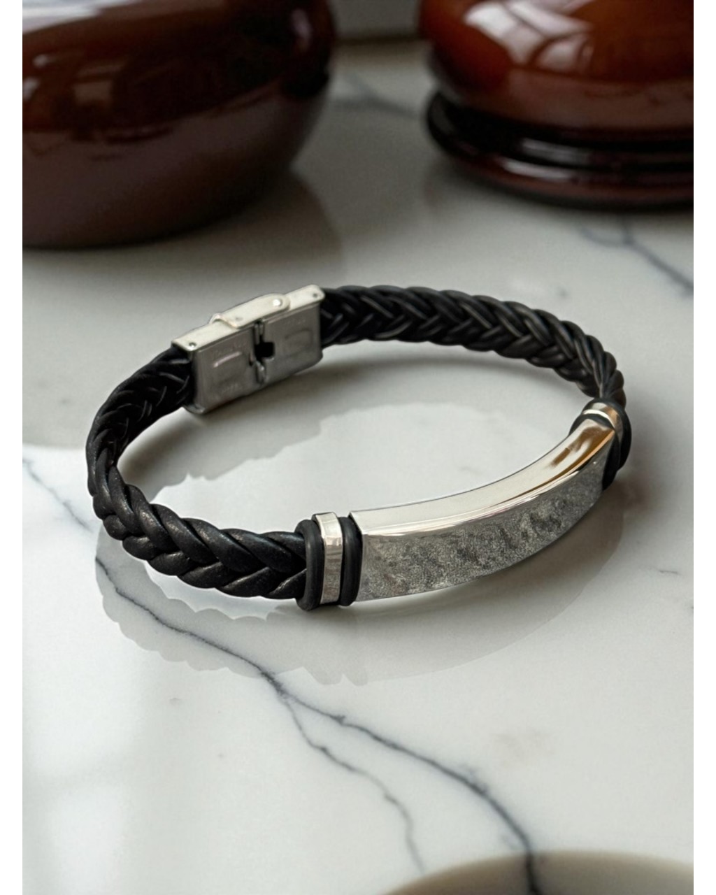 ÖRGÜ DESENLİ ÇELİK BİLEKLİK