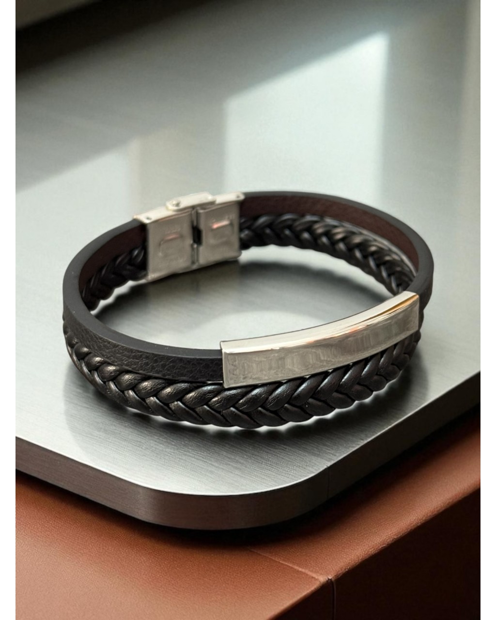 İKİLİ İSİM YAZMA ÇELİK BİLEKLİK