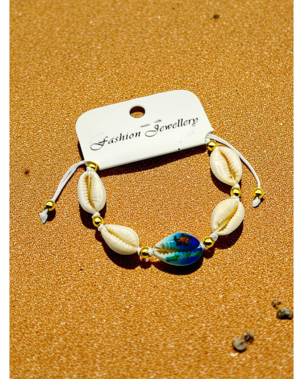 KAPLUMBAĞA BASKI DESENLİ DENİZ KABUĞU BİLEKLİK