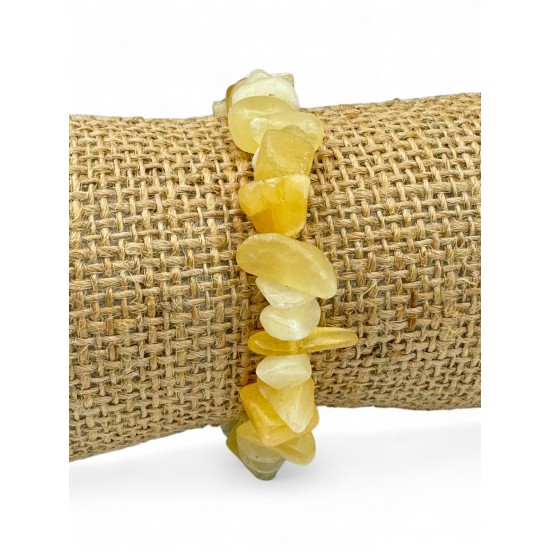 LİMON KUVARS TAŞI LASTİK KIRIKTAŞ BİLEKLİK