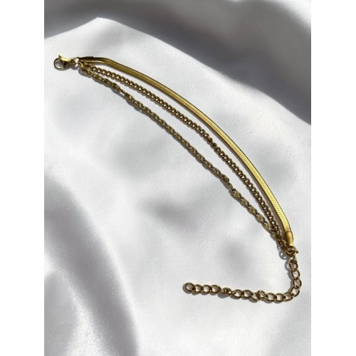 İTALYAN VE TİLKİ KUYRUĞU ZİNCİR ÜÇLÜ ÇELİK BİLEKLİK