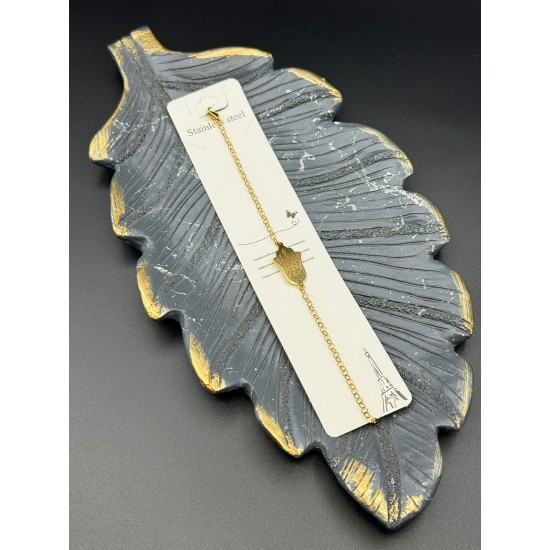 FATMA ANA ELİ MODEL GOLD RENK ÇELİK BİLEKLİK