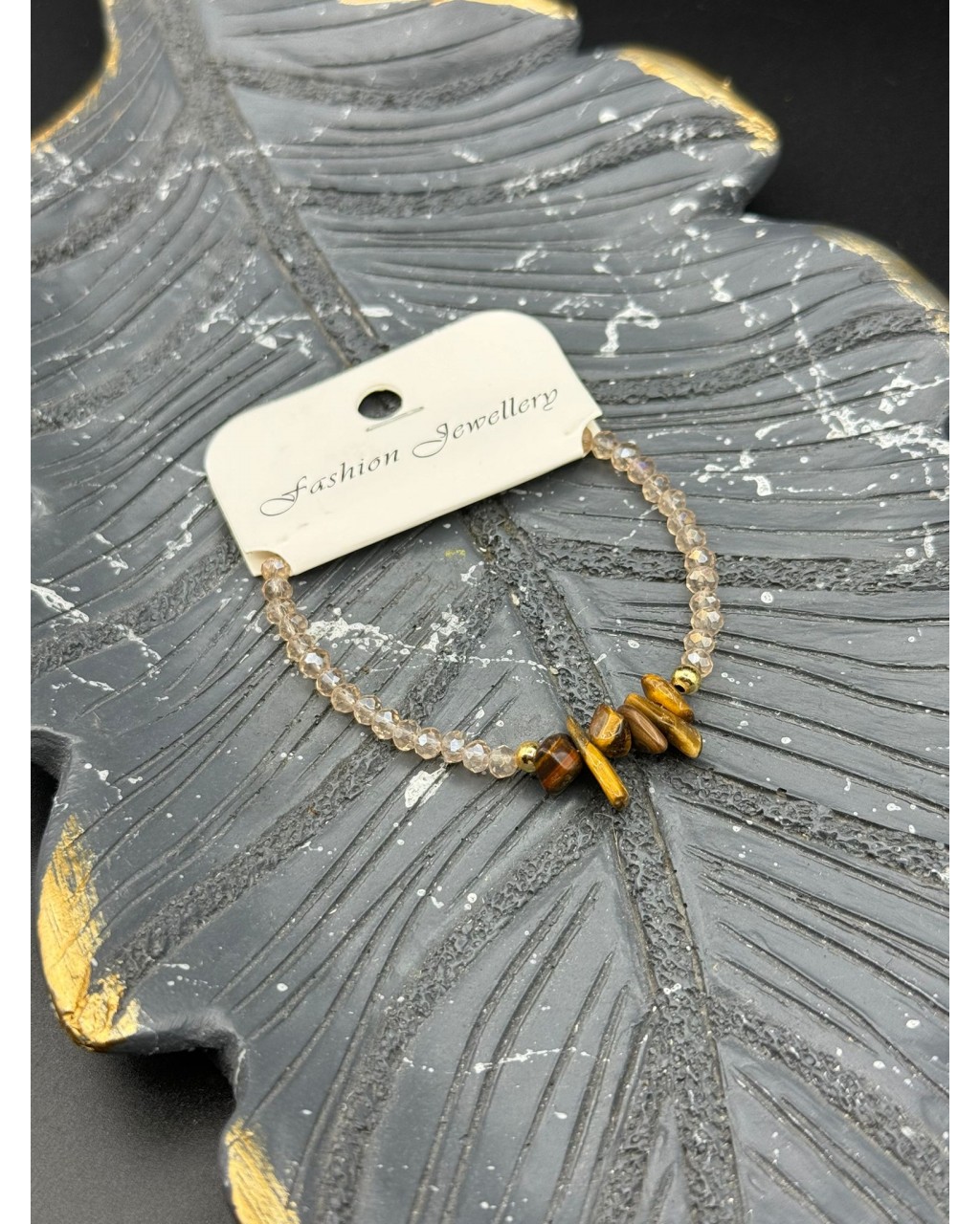 KRİSTAL BONCUK KAPLANGÖZÜ TAŞI BİLEKLİK