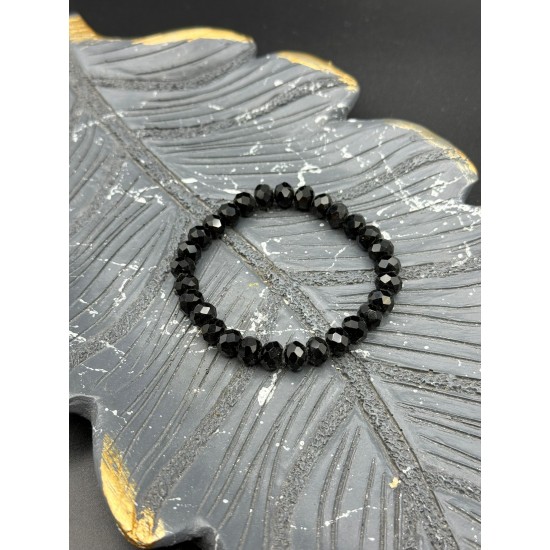 KRİSTAL BONCUK SİYAH RENK MİSİNE BİLEKLİK