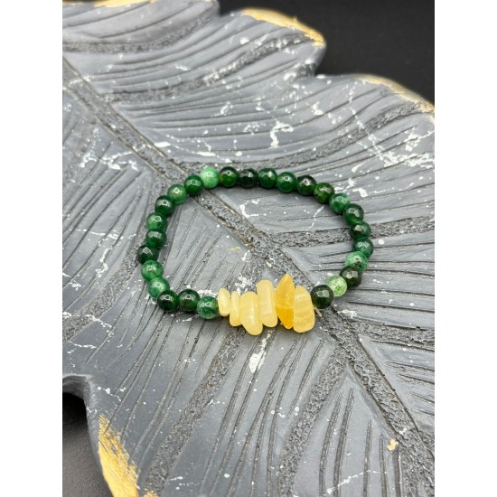 ORTASI SİTRİN KIRIKTAŞ YEŞİM TAŞI MİSİNE BİLEKLİK