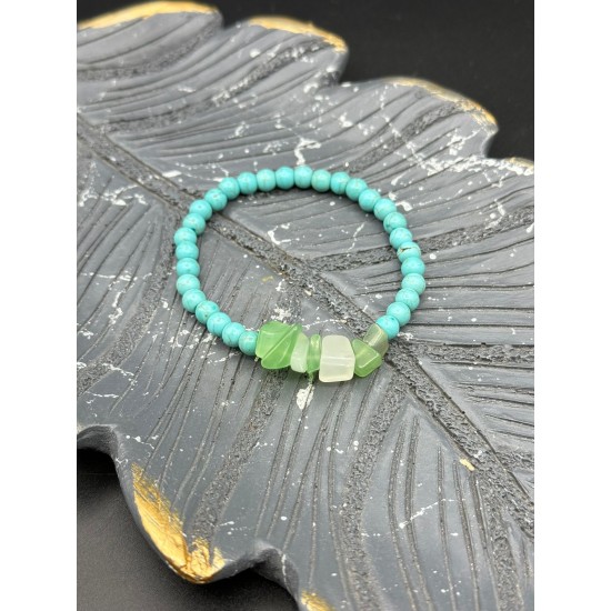 ORTASI YEŞİM KIRIKTAŞ TURKUAZ TAŞI MİSİNE BİLEKLİK
