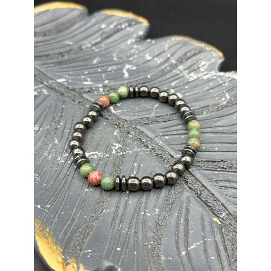 UNAKİT HEMATİT KARIŞIK MODEL MİSİNE BİLEKLİK