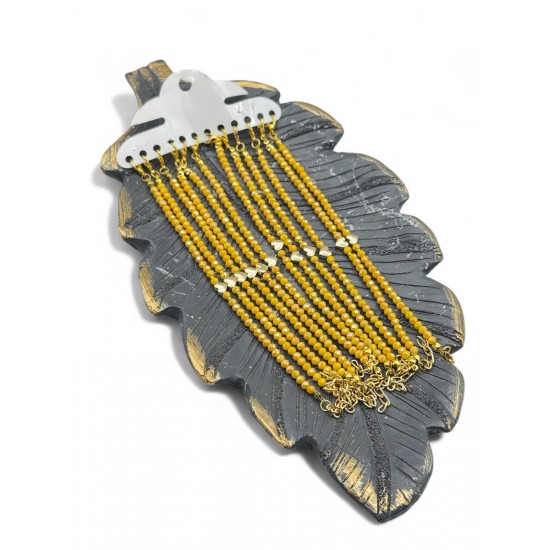 12 ADET SARI RENK KALPLİ KRİSTAL MODEL BİLEKLİK