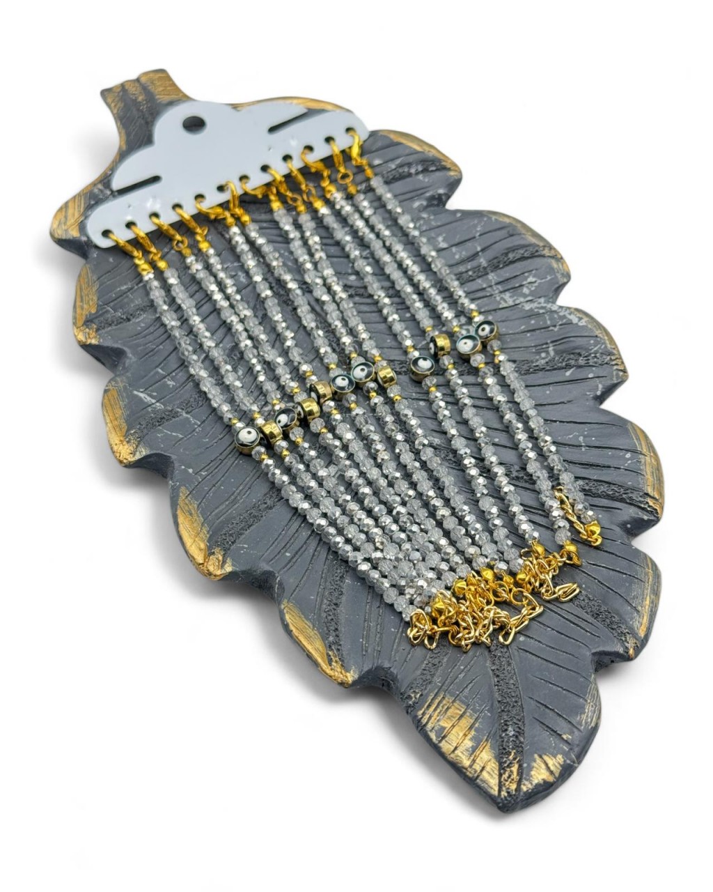 12 ADET SİLVER RENK NAZARLI KRİSTAL MODEL BİLEKLİK