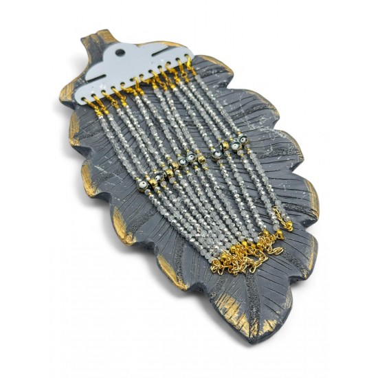 12 ADET SİLVER RENK NAZARLI KRİSTAL MODEL BİLEKLİK