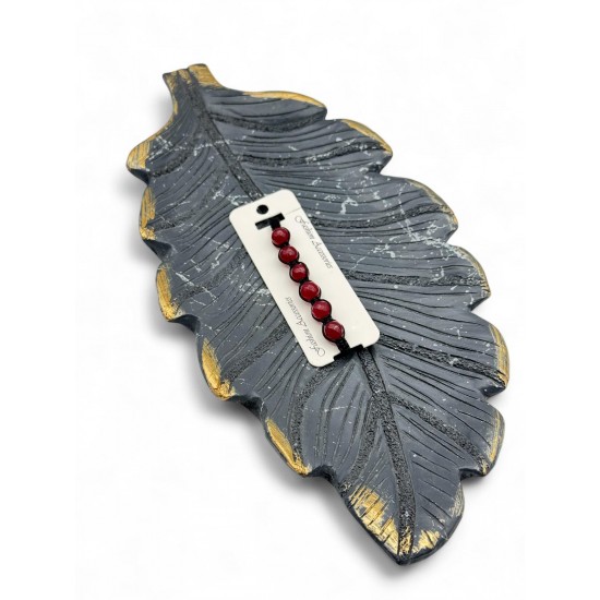 8MM KIRMIZI AKİK PETEK DOKULU MAKROME BİLEKLİK