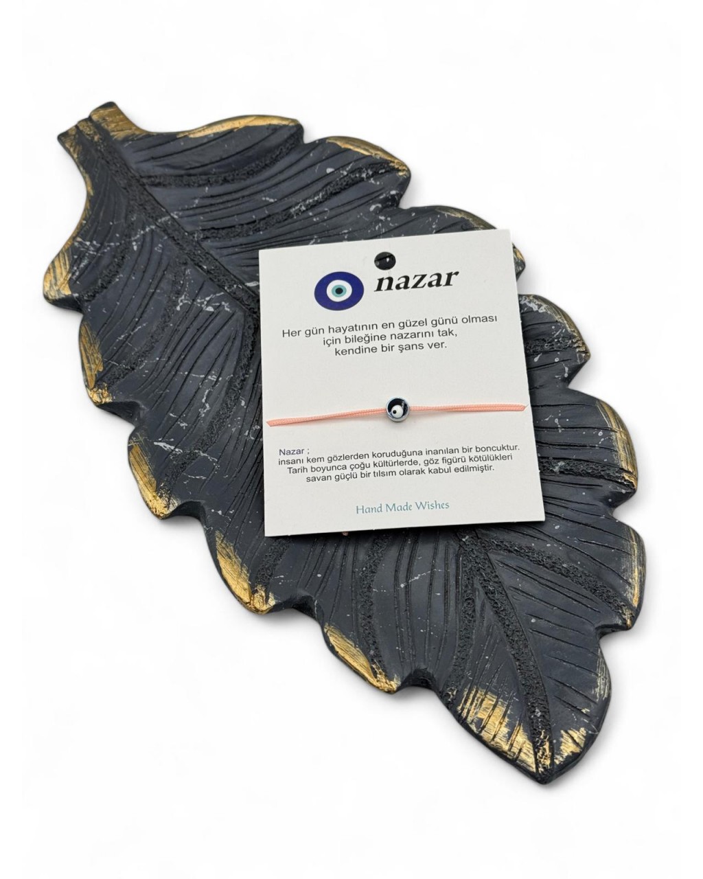 HANMADE NAZARLI PEMBE İP BİLEKLİK