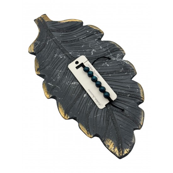 8MM CEZAYİR MAVİSİ BONCUK MAKROME BİLEKLİK