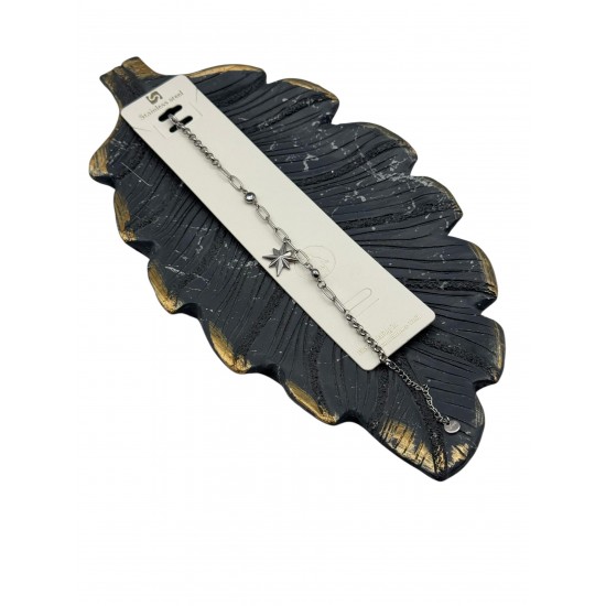 KUTUP YILDIZI MODEL ZİNCİR SİLVER RENK ÇELİK BİLEKLİK