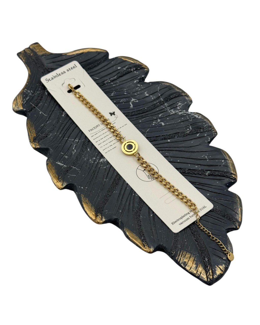 ORTASİ MODELLİ GURMET ZİNCİR GOLD RENK ÇELİK BİLEKLİK