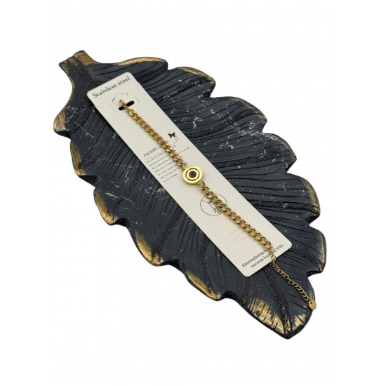 ORTASİ MODELLİ GURMET ZİNCİR GOLD RENK ÇELİK BİLEKLİK