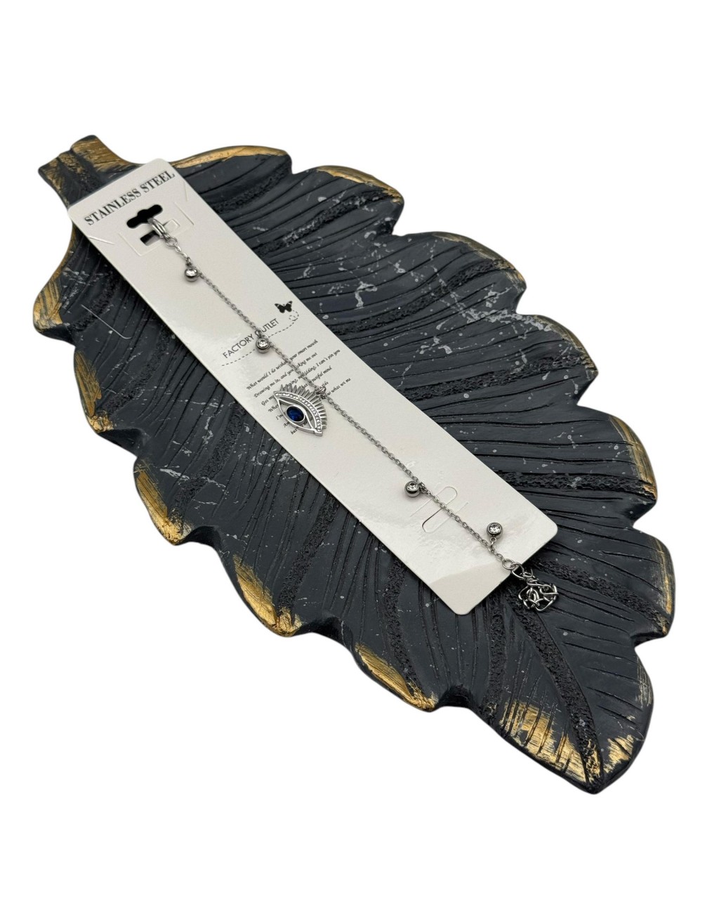 GÖZ MODEL ZİRKON TAŞLI SİLVER RENK ÇELİK BİLEKLİK