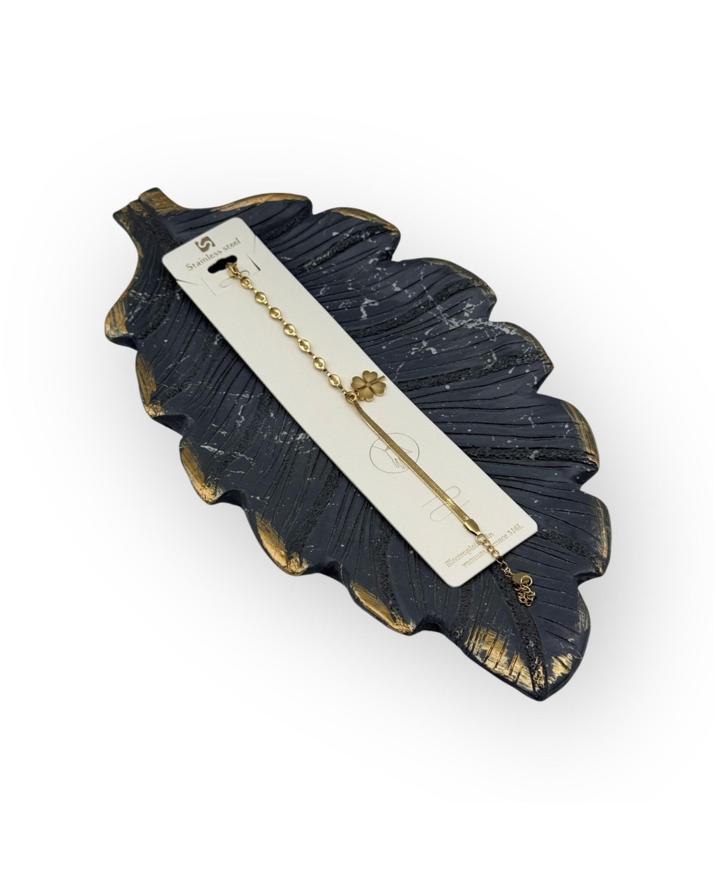 YONCA FİGÜR İSTİRİDYE KABUĞU VE İTALYAN ZİNCİR GOLD RENK ÇELİK BİLEKLİK