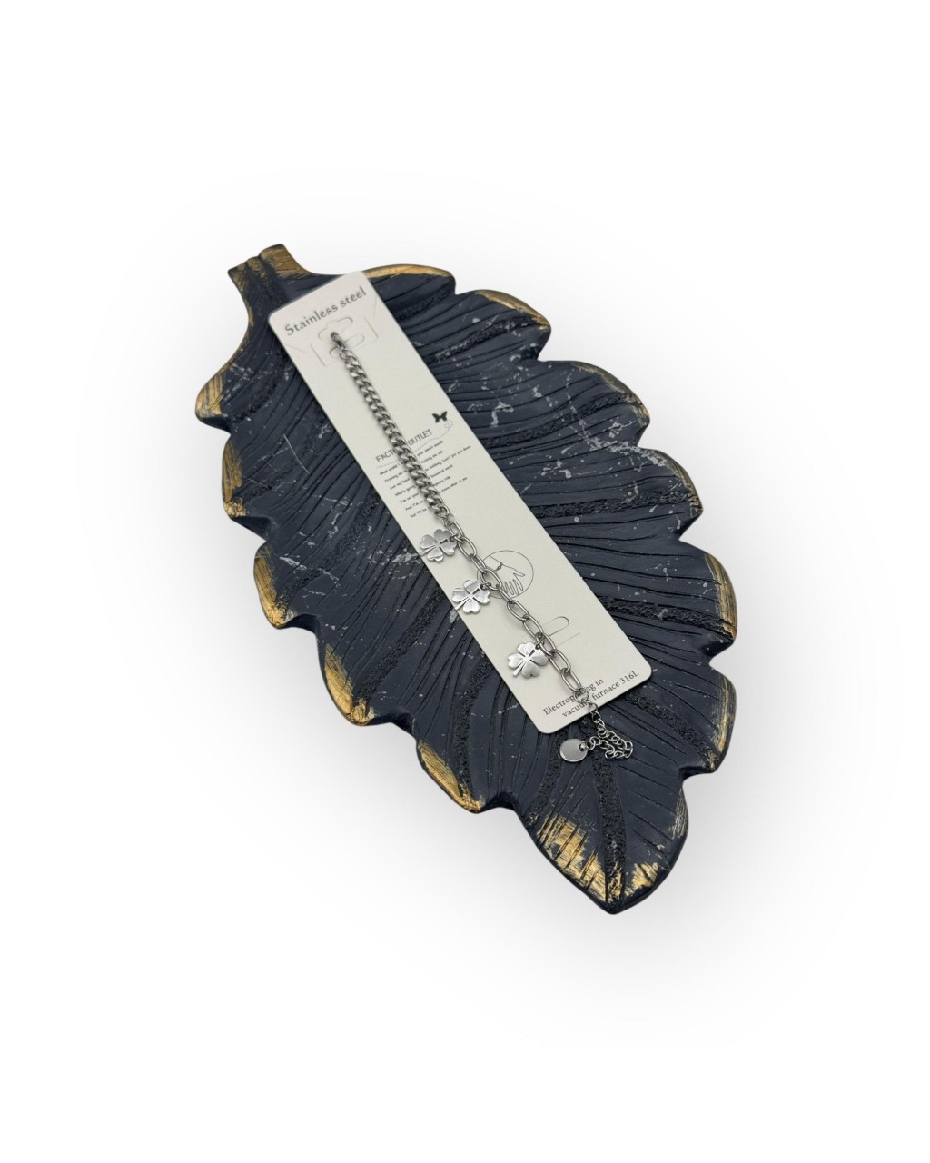 ÜÇLÜ YONCA MODEL GURMET GEÇMELİ ZİNCİR SİLVER RENK ÇELİK BİLEKLİK ÜÇLÜ YONCA MODEL GURMET GEÇMELİ ZİNCİR SİLVER RENK ÇELİK BİLEKLİK