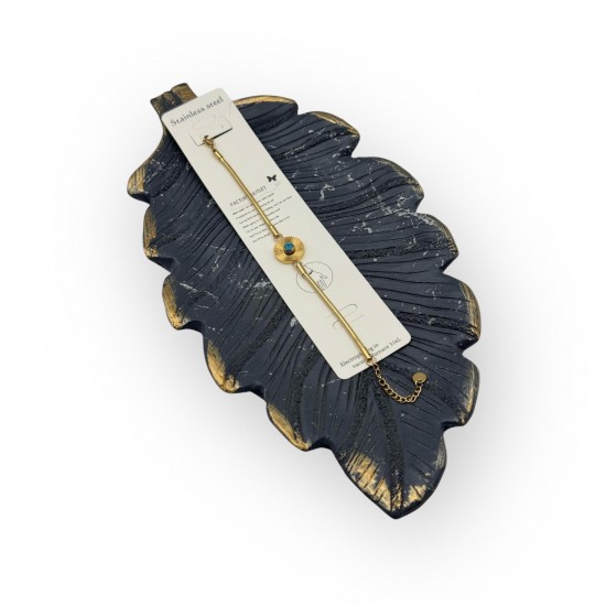 BORU ZİNCİR ORTASI APARATLI GOLD RENK ÇELİK BİLEKLİK