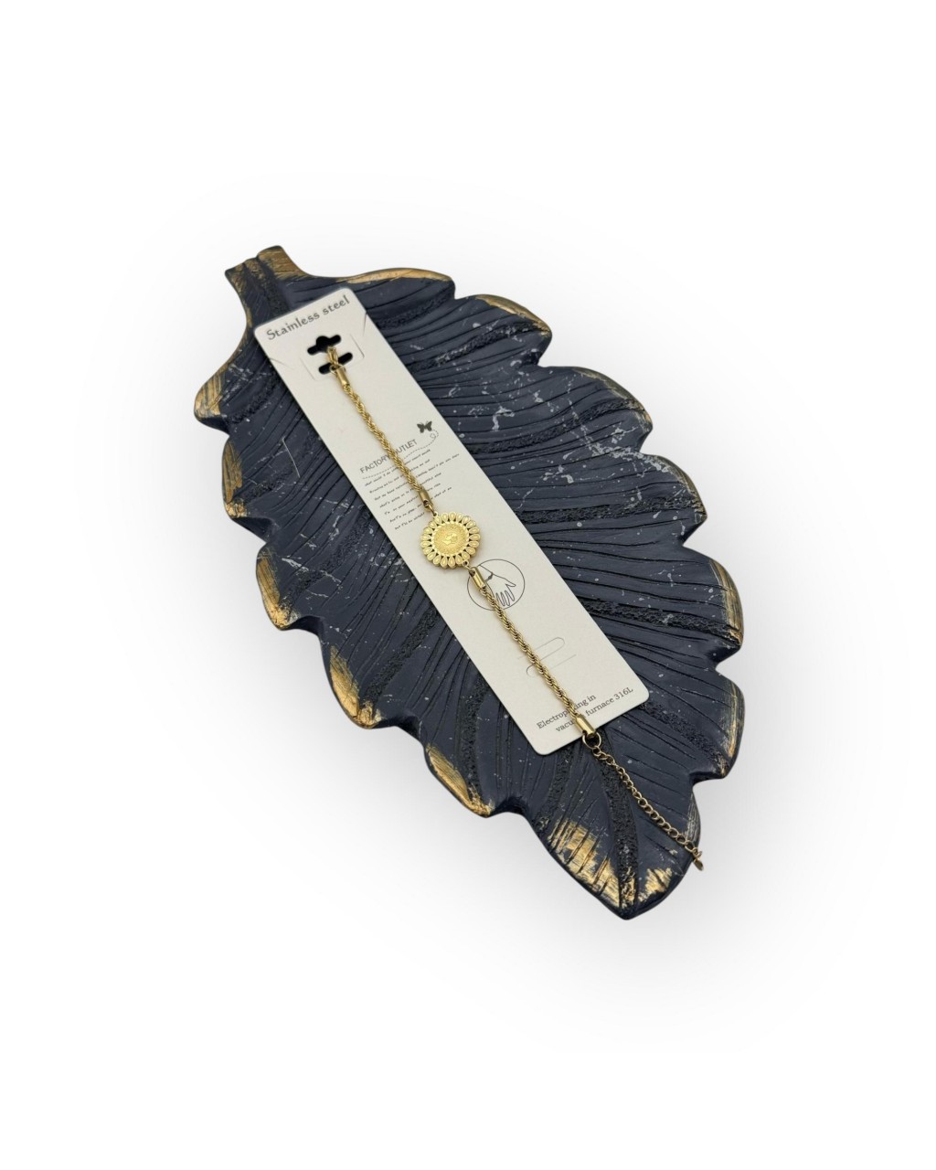 MODELLİ ÇEYREK BURGU ZİNCİR GOLD RENK ÇELİK BİLEKLİK