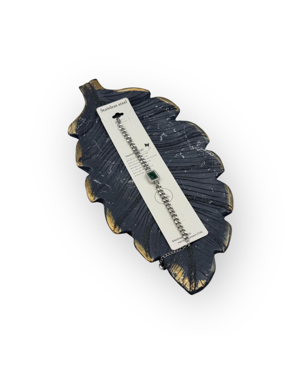 ZİRKON DİKDÖRTGEN APARAT GURMET ZİNCİR SİLVER RENK ÇELİK BİLEKLİK