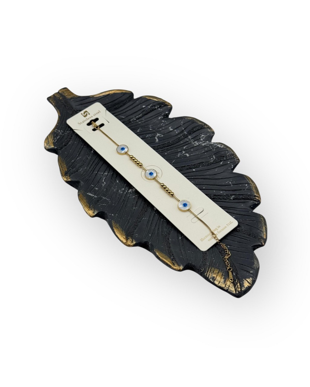 GOLD RENK ÜÇLÜ SEDEFLİ NAZAR MODEL BİLEKLİK