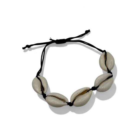 MAKROME İP SİYAH DENİZ KABUĞU BİLEKLİK