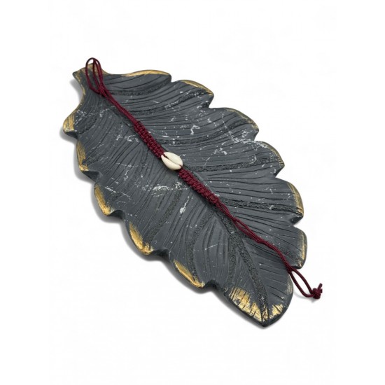 DENİZ KABUĞU BORDO BAĞLAMALI MAKROME BİLEKLİK