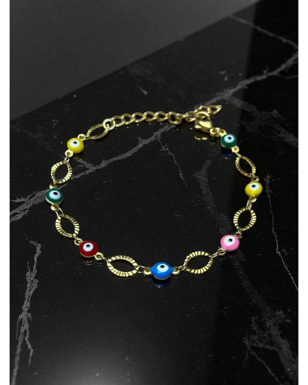 GOLD RENK RENKLİ NAZAR MODEL ÇELİK BİLEKLİK