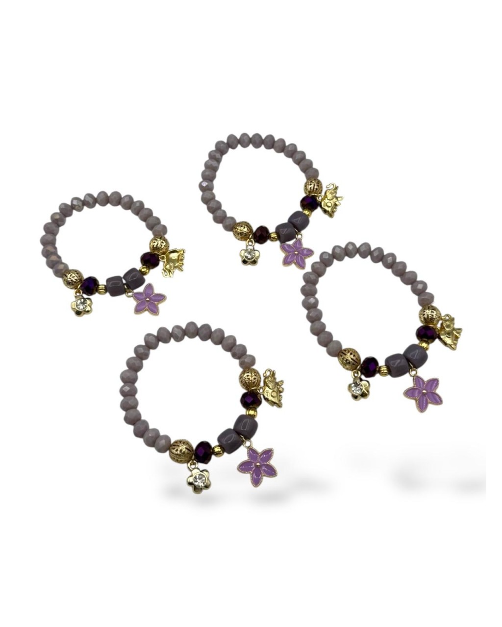 LİLA KRİSTAL BONCUK CHARM MİSİNE BİLEKLİK