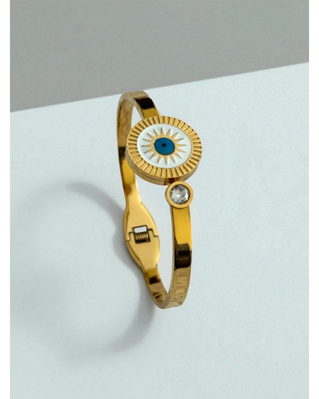 GOLD RENK GÜNEŞ GÖZ MODEL ÇELİK KELEPÇE BİLEKLİK