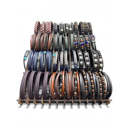 48 ADET KARIŞIK MODEL DERİ BİLEKLİK KUTULU