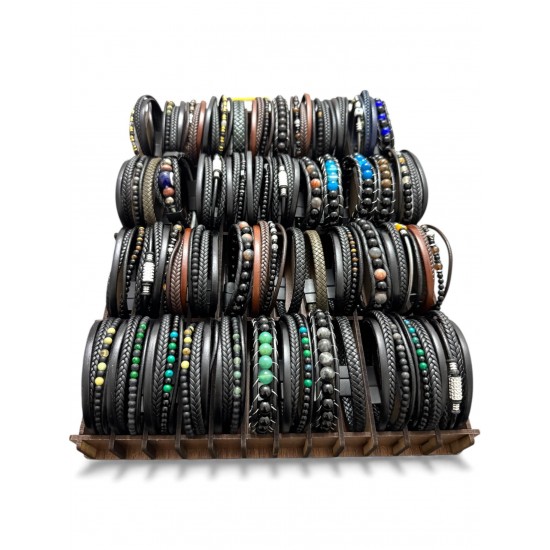 48 ADET KARIŞIK MODEL DERİ BİLEKLİK KUTULU