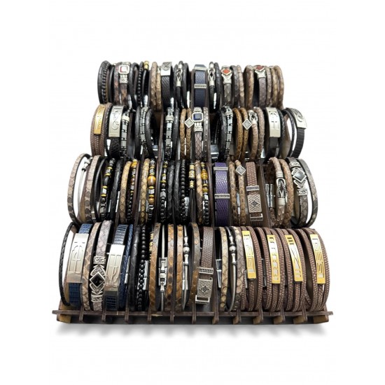 48 ADET KARIŞIK MODEL DERİ BİLEKLİK KUTULU