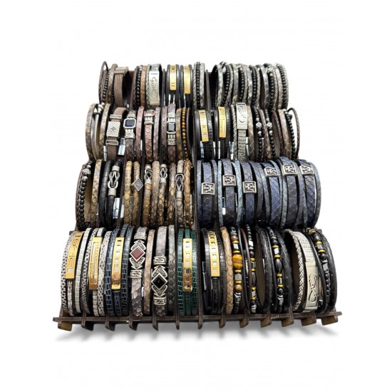 48 ADET KARIŞIK MODEL DERİ BİLEKLİK KUTULU