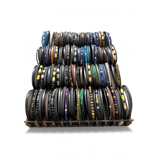 48 ADET KARIŞIK MODEL DERİ BİLEKLİK KUTULU