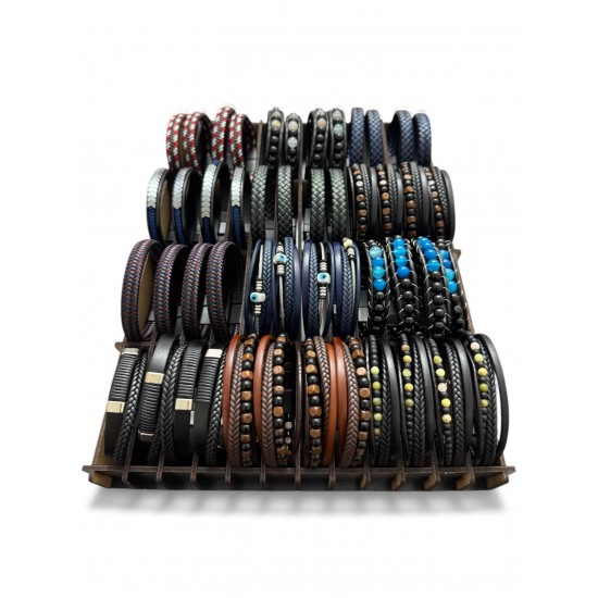 48 ADET KARIŞIK MODEL DERİ BİLEKLİK KUTULU