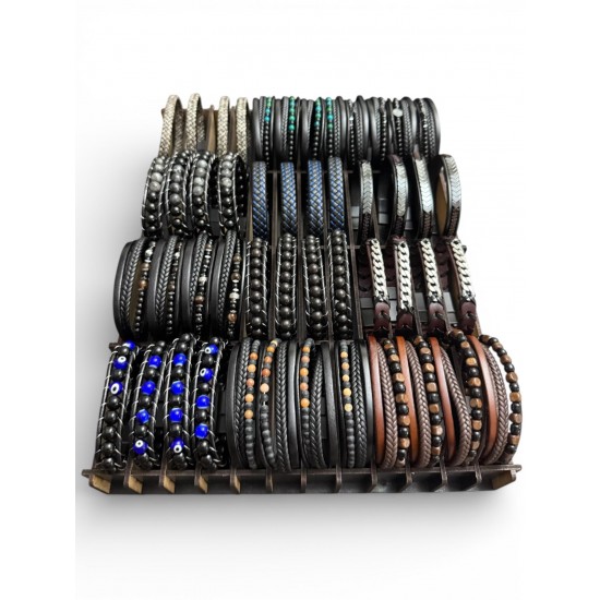 48 ADET KARIŞIK MODEL DERİ BİLEKLİK KUTULU