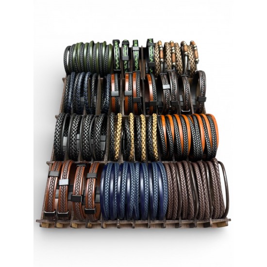 48 ADET KARIŞIK MODEL DERİ BİLEKLİK KUTULU