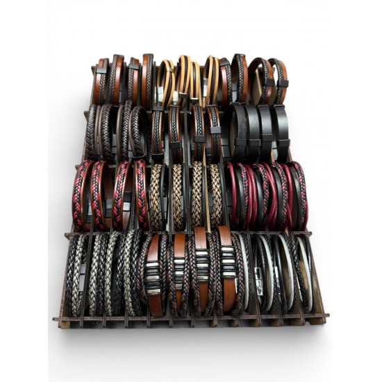 48 ADET KARIŞIK MODEL DERİ BİLEKLİK KUTULU